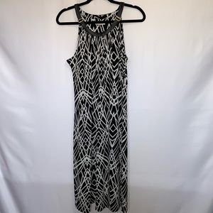 Calvin Klein Black and White Halter Womens Dress